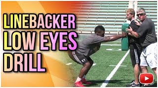 Linebacker Skills and Drills  Low Eyes Drill Coach Ron Roberts [upl. by Yanel577]