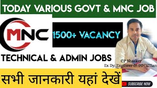 Today Various Govt amp MNC Jobs  18 SEP Time Ascent Jobs latest vacancy 1500  Technical amp AdminJobs [upl. by Naot]