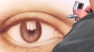 AIRBRUSH SPECIAL FREE HOW TO AIRBRUSH AN EYE STEPBYSTEP with JAVIER SOTO [upl. by Tamah]