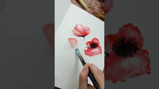 Poppies in watercolor watercolorpainting easywatercolor watercolorbeginners looseflorals [upl. by Ejroj236]