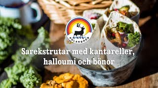 Polarbröd Receptfilm  Sarekstrutar med kantareller halloumi och bönor [upl. by Ina653]