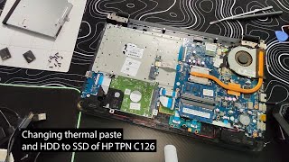 Changing thermal paste and HDD to SSD of HP TPN C126 [upl. by Roddie665]