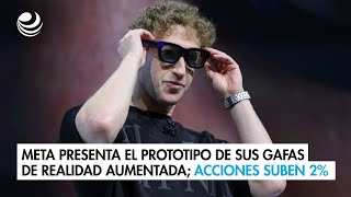 Meta presenta el prototipo de sus gafas de realidad aumentada acciones suben 2 [upl. by Saturday]