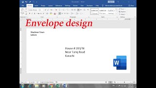 How to make envelope Design in MS word Hindi [upl. by Giles37]