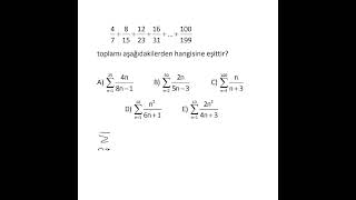 Toplam Sembolü ve Fibonacci Dizisi Testi 1sorunun çözüm videosudur [upl. by Healion943]