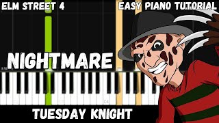 Tuesday Knight  Nightmare  Elm Street 4 Easy Piano Tutorial [upl. by Acinorav]