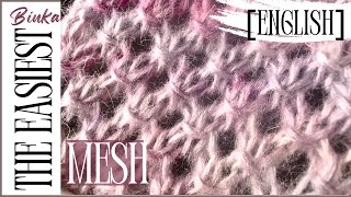 English How to knit the easiest mesh pattern [upl. by Rabbaj]