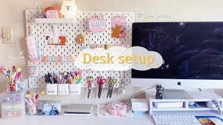 Desk setup📚 ⎯ stationery organizing • Desk decor and tour Ikea SKÅDIS Pegboard [upl. by Nnyleuqcaj]