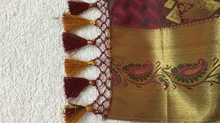 SAREE KUCHU DESIGN TASSELS MAKING EASY METHOD STEPS BY STEP AT HOME 🏠 [upl. by Gudren]