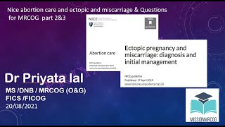 Nice Guideline  Abortion care Nice Guideline  Miscarriage amp Ectopic pregnancy [upl. by Schaab]