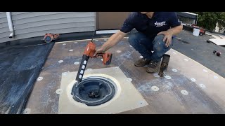 Remove standing water on EPDM roof [upl. by Leahcimaj93]