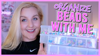 ORGANIZE BEADS WITH ME ASMR STYLE unboxing all my new beads  KellyPrepsterStudio [upl. by Huxley]