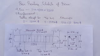 Bar Bending Schedule of Beam  How to calculate steel quantity of beam  BBS of Beam  Beam [upl. by Anaihs]