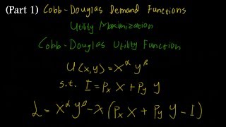 Cobb Douglas Demand Functions  Utility Maximization Part 12 [upl. by Iruam966]