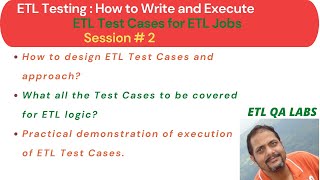 ETL Testing  How to Write and Execute ETL Test Cases for ETL Jobs Session  2 [upl. by Akimak]