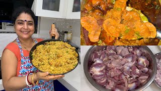 CHICKEN GIZZARD CURRY RECIPE AND SOYA CHUNK VEGETABLE PULAO RECIPE  â€‹â MaddyMummy [upl. by Hardi]