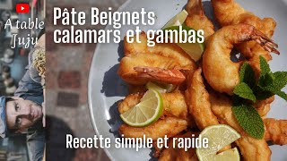 Recette de Beignets  Calamars Gambas et Légumes Courgettes Aubergines avec Pâte Facile [upl. by Baumbaugh]