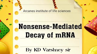 NonsenseMediated Decay of mRNA [upl. by Chak]