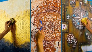 3 new genius ways to use putty to make a unique wall painting design ✨ [upl. by Aicekat]