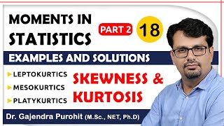 Skewness amp Kurtosis  Moments  Leptokurtic Mesokurtic Platykurtic  Examples [upl. by Reisman]