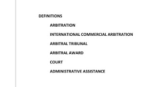 Definitions  Arbitration International Commercial Arbitration Arbitral Award [upl. by Norda976]