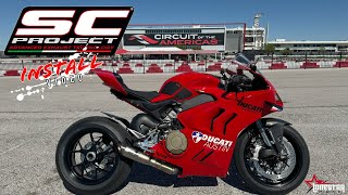 Ducati Panigale V4 SC Project exhaust install [upl. by Schwartz738]