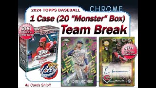 2024 Topps Chrome MONSTER 1 Case 20 Box TEAM break 26 eBay 101624 [upl. by Kurt425]