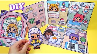 DIY Cute House for Paper dollsDiary HousePaper Crafts quietbook paperdiy tutorials [upl. by Hellah]