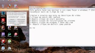 Como fazer o windows 7 32 bits reconhecer mais de 325gb de ram [upl. by Senaj]