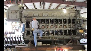 Old FAIRBANKS MORSE ENGINES Cold Starting Up and Loud Sound [upl. by Nazay]