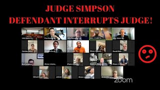 Judge Simpson  Defendant Interrupts Judge  Court Watch [upl. by Hgielar]