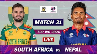 ICC T20 WORLD CUP 2024  SOUTH AFRICA vs MATCH 31 LIVE COMMENTARY SA vs NAP LIVE  NEP BAT [upl. by Shira]