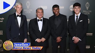 BARCA FC News Barcelona president takes pride in La Masia following trophyladen Ballon d’Or Gala [upl. by Ayanahs511]