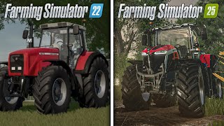 Farming Simulator 22 VS 25  Graphics and Gameplay comparison [upl. by Atnwahs]