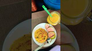 Quick and Healthy breakfast Dalia upma with pineapple juice youtubeshorts shorts [upl. by Aisatana624]