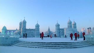 Worlds biggest festival of ice sculptures takes place in China [upl. by Anirbas]