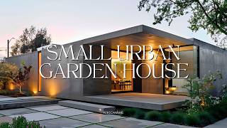 Modern Minimalist Small Urban Garden House Design with Concrete Walls [upl. by Slorac]