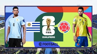 Uruguay v Columbia  CONMEBAL WORLDCUP QUALIFIERS 2024  2024 Full Match 4K  PES 21 [upl. by Eikin]