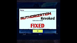 Fix Pubg Authorization Revoked ErrorPubg Mobile solve authorization Revoked Facebook amp Google play [upl. by Esinereb]