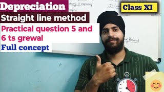 depreciation class 11 question 5 and 6 ts grewal  Machinery account  SLM methods  Ts grewal [upl. by Nosmoht]