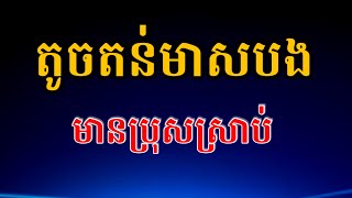 តូចតន់មាសបង  តូចតន់មានបងប្រុសស្រាប់  Tavan Karaoke Version [upl. by Aeriell]