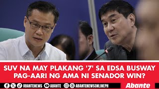 SUV na may plakang 7 sa EDSA Busway pagaari ng ama ni Senador Win [upl. by Munmro]