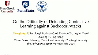 USENIX Security 24  On the Difficulty of Defending Contrastive Learning against Backdoor Attacks [upl. by Obnukotalo]