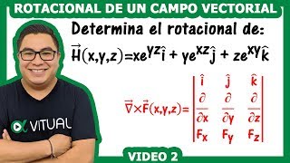 Rotacional de un campo vectorial en coordenadas cartesianas 2 Vitual Universitario [upl. by Earb]