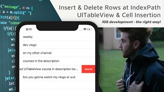 How to insert rows and delete rows  table view cells in UITableView and tableview controller [upl. by Loren]