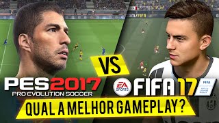 FIFA 17 VS PES 17  QUAL A MELHOR GAMEPLAY  POLÊMICA [upl. by Hujsak661]