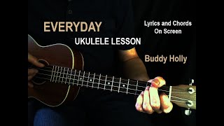 EVERYDAY  Buddy Holly  Baritone Ukulele Cover Lesson [upl. by Ecyoj]