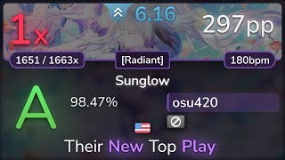 osu420  Yamajet feat Hiura Masako  Sunglow Radiant 9847  297pp 1❌  osu [upl. by Gertruda]