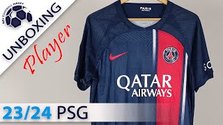 PSG Home Jersey 2324 Marquinhos Kitgg Player Version Unboxing Review [upl. by Rush]