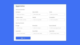 Responsive Registration Form in HTML CSS amp JavaScript [upl. by Rafaela509]